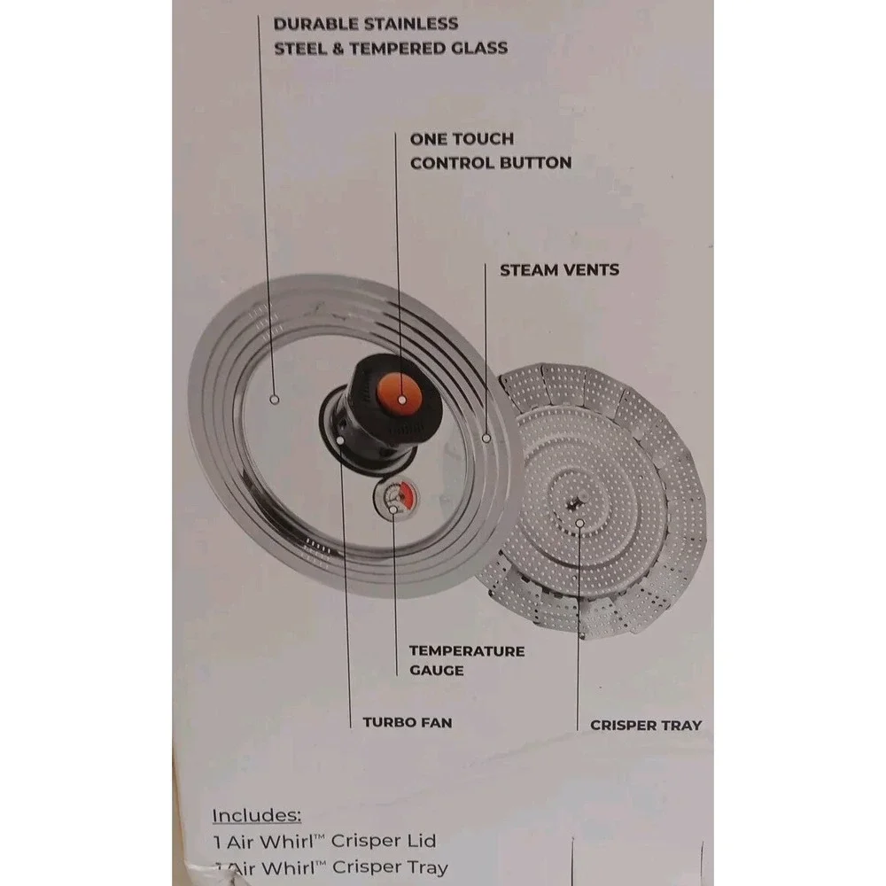 Air Whirl Crisper Air Fryer Lid Tray AWL01103 Cook‎ Reheat Turbo Fan READ